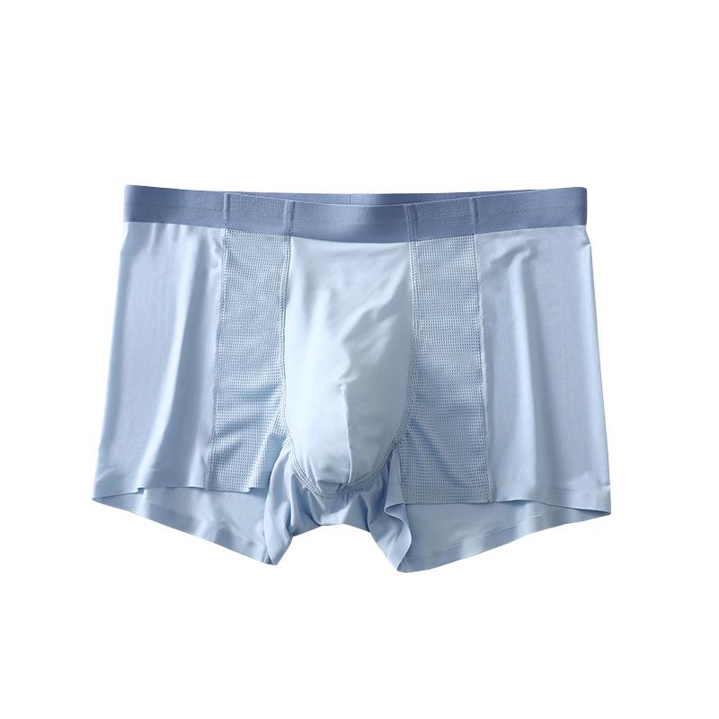 Men's Summer Ice Silk Seamless Briefs - 3-Pack, Breathable Mid-Rise Mesh Underwear