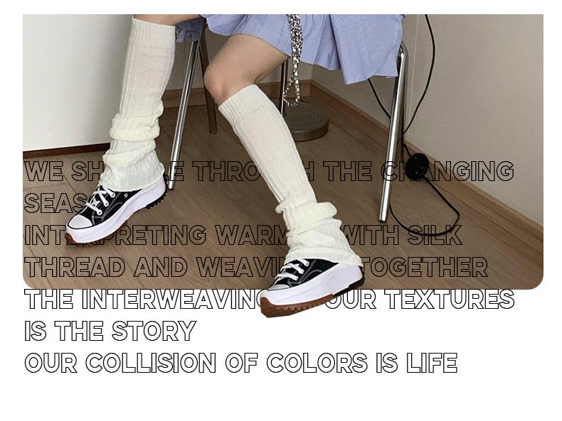 Șosete Tricotate Largi cu Dungi Albe pentru Femei Plusox - Jambiere Subțiri pentru Vara Fetei Hot