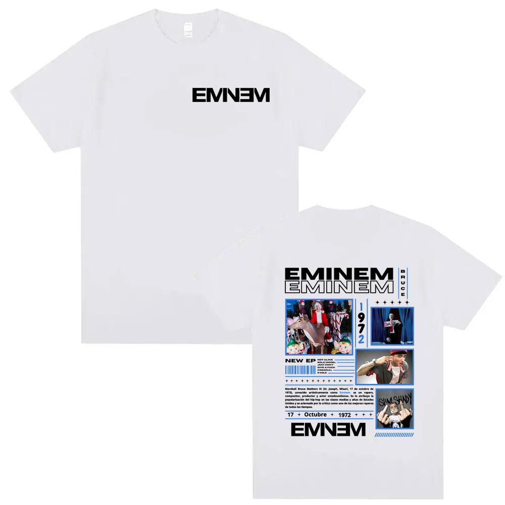 Rapper Eminem Slim Shady Album 2025 Bedrucktes T-Shirt Unisex Mode Hip Hop O-Ausschnitt Übergroßes T-Shirt Männer Frauen T-Shirt Streetwear