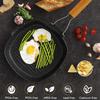 Nonstick Grill Pan, 9.5 Inch Large Grilling Skillet Steak Pan for Indoor Cooking, Steak & Bacon Pans for Stove Tops