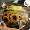 1pc Automatic Folding Umbrella with Vibrant Sunflower Field Sunrise Print - Compact Travel Umbrella for Women & Men, Lightweig