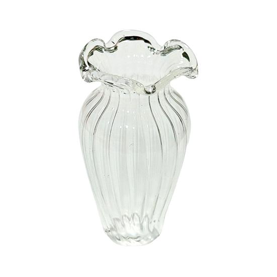 Hand Blown Mini Glass Flower Figurine Collectible Miniature Faux Crystal Flower Ornaments for Mothers Day Birthday Table Centerpiece DIY Craft
