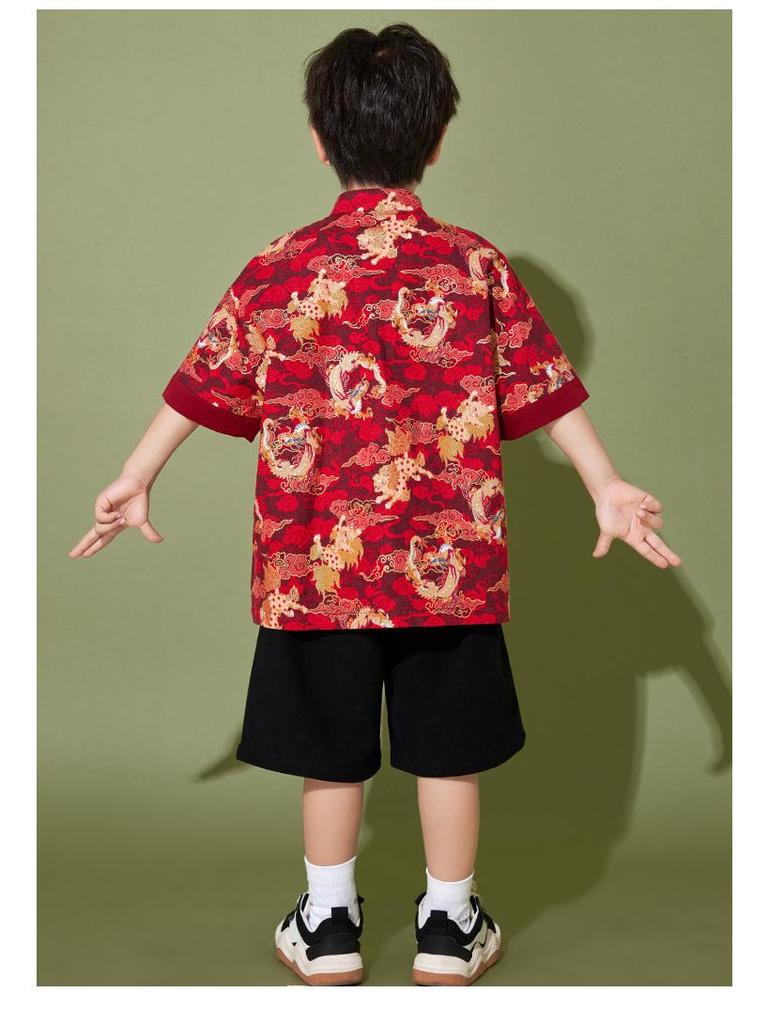 June 1 Children's Cheerleading Outfit Guochao Tang Suit for Boys and Girls - Chinese Style Poetry Recitation and Chorus Costume