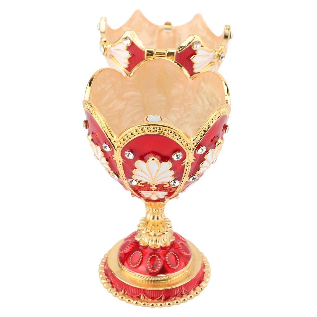 Enameled Jewelry Box Decorative Enameled Trinket Box Vintage Jewelry Organizer for Desktop and Bedroom