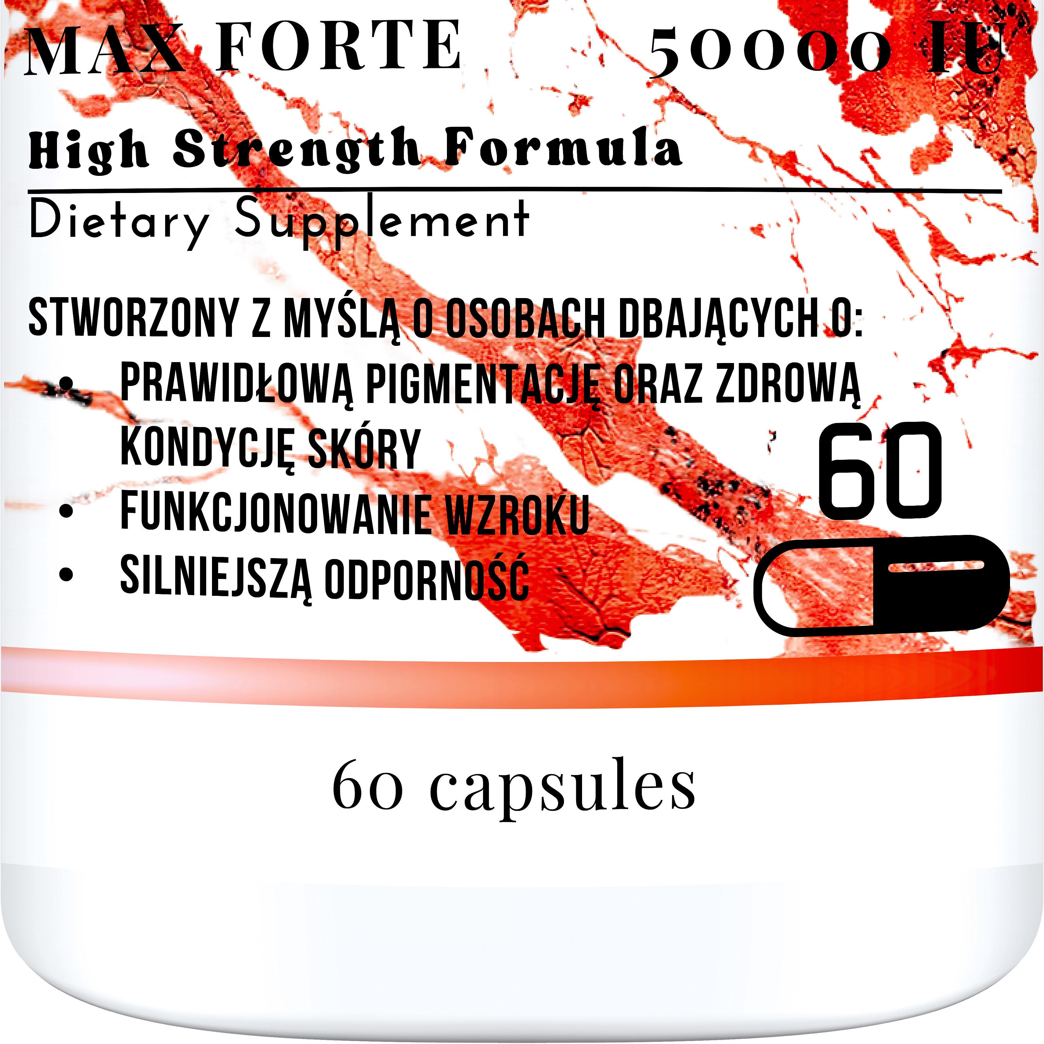 Beta karotén 50 000 IU MAX FORTE intenzívne opálenie zdravá pokožka provitamín vitamíny A+E+C 50000iu