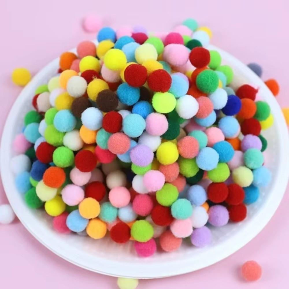 New Craft DIY Pompom Fluffy Balls 10-30mm Pompoms Fur Ball Mixed Size Multicolor Macaron Pompoms Kids Toy