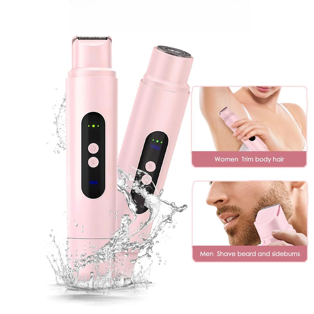 Elektryczny depilator dla kobiet do usuwania włosów z bikini, akumulatorowy, przenośny golarka do twarzy i ciała, bezbolesny trymer do brwi, wodoodporny