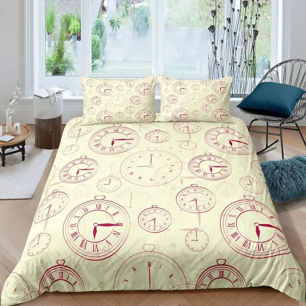 Ndustrial Gear Duvet Cover Set Queen Size Steampunk Style Locks Comforter Cover Boys Men Mechanical Device Polyester Bedding Set