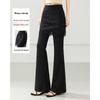 TERRE BLEUE Women's Lace Overlay Flare Casual Pants