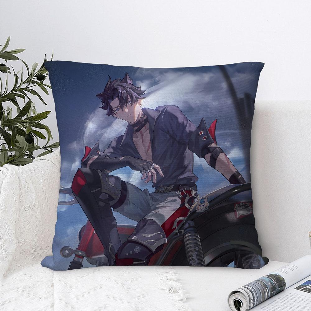 Genshin Impact Wriothesley Pillow Case Sofa Decorative Home Double-Sided Print Plush Square Throw Pillow Covers Cushion Decor