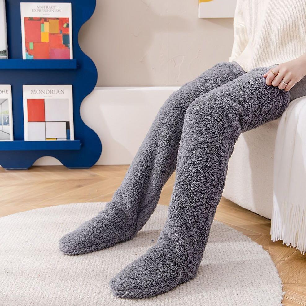 Autumn And Winter Warm Thickened Stockings Lamb's Wool Cold Knee Pads Unisex Long Socks Sleep Socks Women's Socks