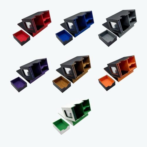 CRAFT CROWN Large PU Leather Deck Box with Window (Orange)