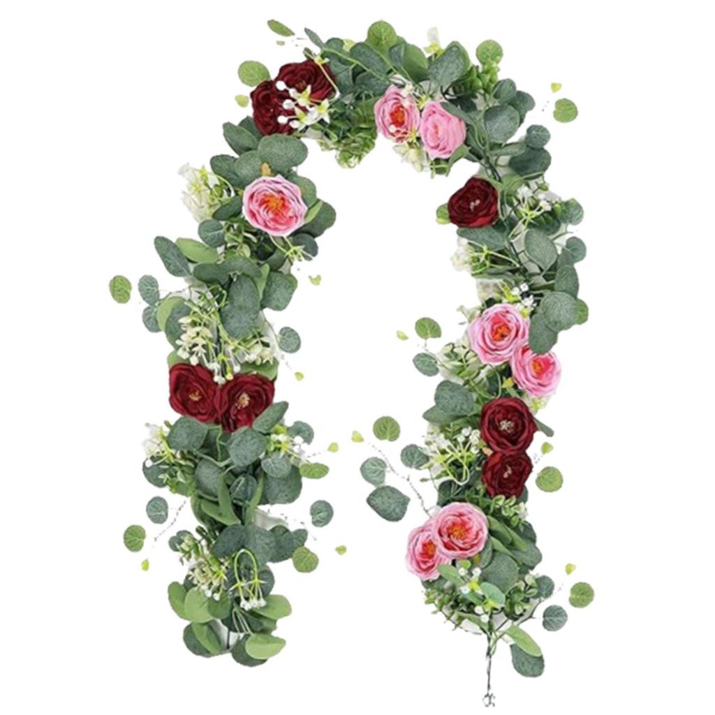 Floral Vines Greenery Garland Artificial Eucalyptus Flowers Wedding Party Table Decor for Arch Wall Fireplace Backdrop Ornament