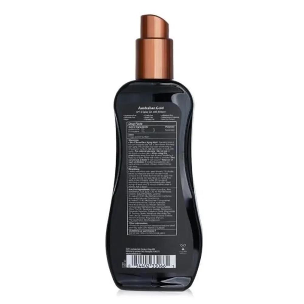 Australian Gold 4 Instant Bronzer Spray Gel Sunscreen 237ml