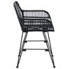 Dining Chair 2 Pcs Rattan and Iron Black 55 X 50 X 74 Cm