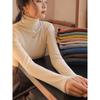 Solid Color German Velvet Stacked Turtleneck Bottoming Shirt for Women, Autumn and Winter Velvet Thickened Long-sleeved Bottoming Shirt, Tight Shirt