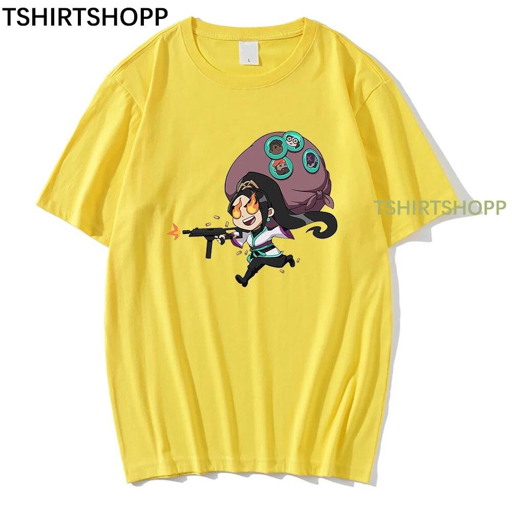 Tričko Anime Valorant Komorní Unisex Letní topy Sage Ženy Jarní Podzim Tričko Hip Hop Trička Harajuku Tričko Bavlněné oblečení