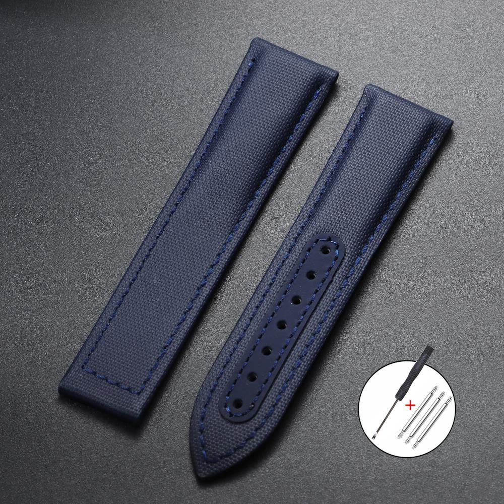 20mm 22mm Universal Nylon Watchband Waterproof Sailcloth Watch Strap for Omega Sports Wrist Bands Belt for Men Women Accessories