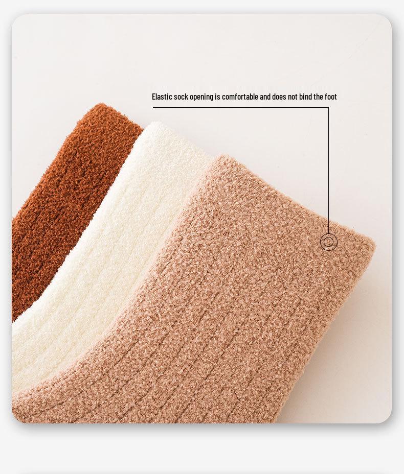 Cozy Winter Coral Fleece Mid-Calf Socks for Boys & Girls - Thick, Anti-Pilling, Warm Kids' Socks