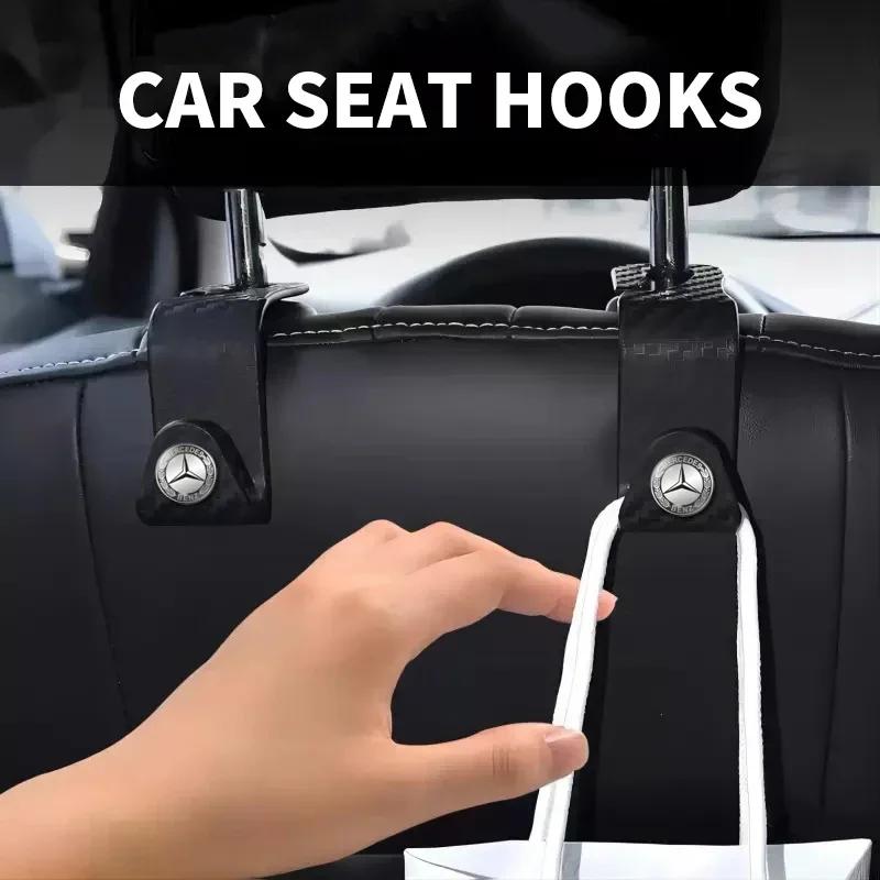 Kohlefaser Auto Rücksitz Haken Aufhänger Aufbewahrung Organizer Haken Für Mercedes Benz AMG W204 W205 W211 W212 W213 W176 GLA CLA