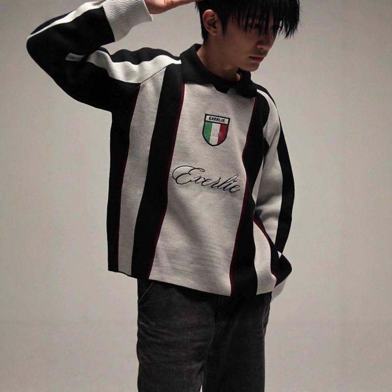 Ins Style Letter Embroidery Loose Fit Long Sleeve Sweatshirt Men Women Casual Streetwear