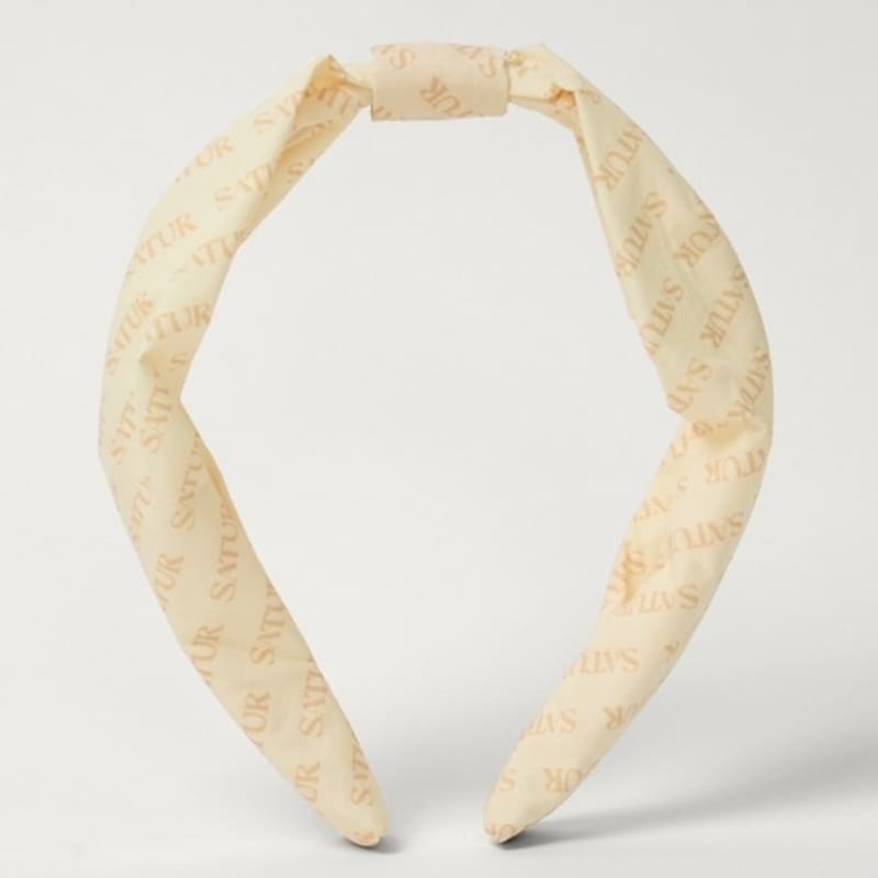 SATUR (W) Classic Logo Shirring Hairband_Cream