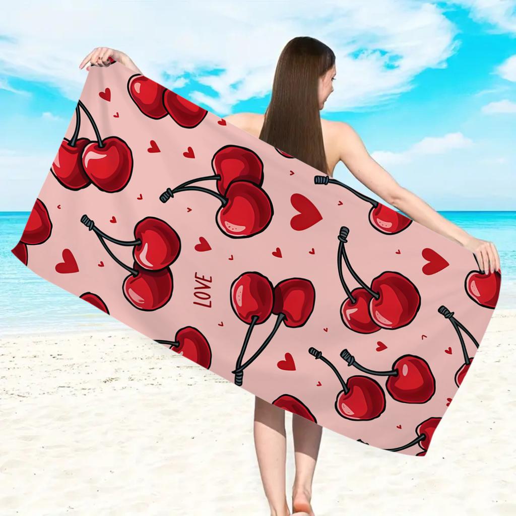 1pc Bow shaped beach towel, ultra-fine fiber quick drying absorbent large beach towel, beach vacation swimming