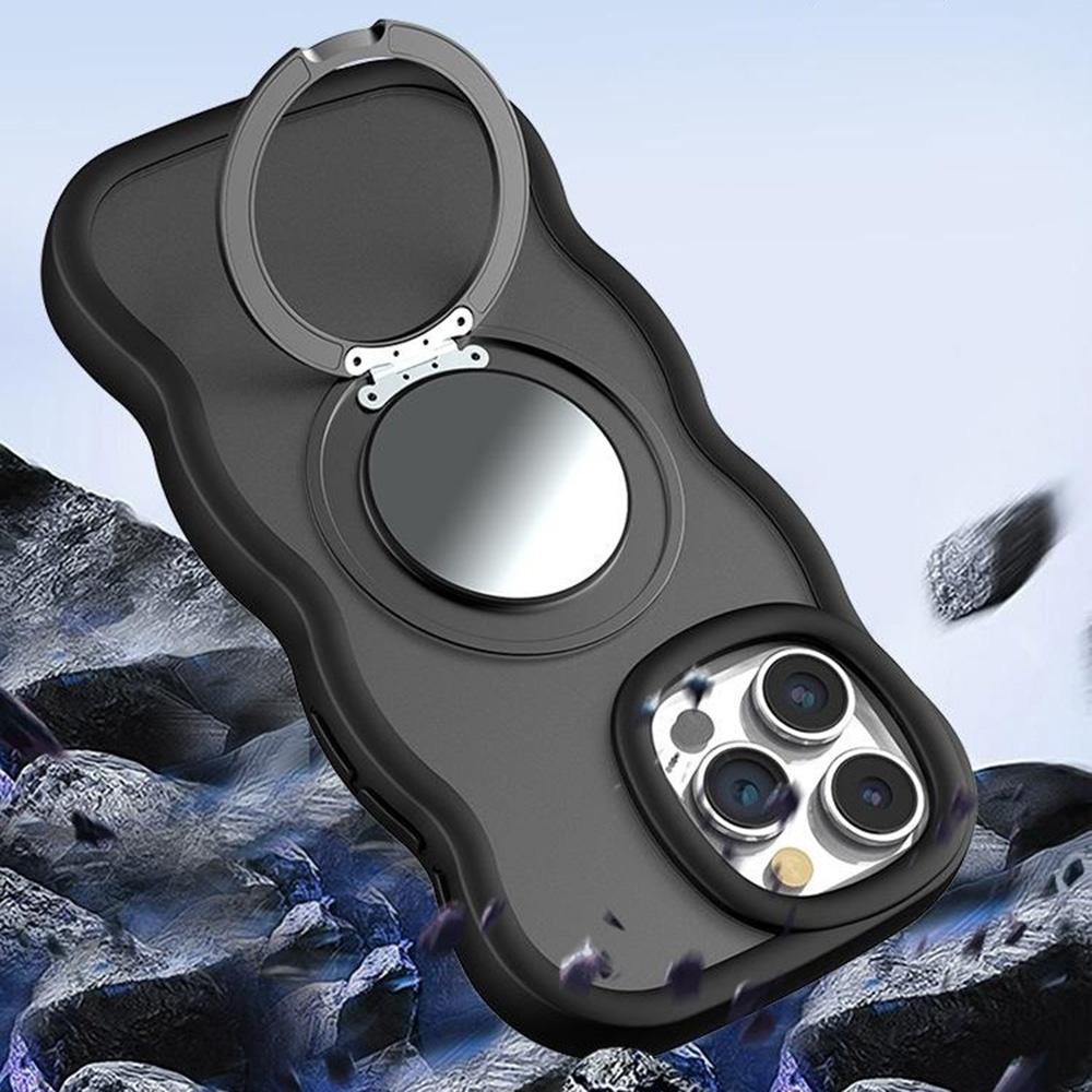 For iPhone 15 Pro Case Compatble with MagSafe Kickstand TPU+PC Phone Cover Built-In Mirror