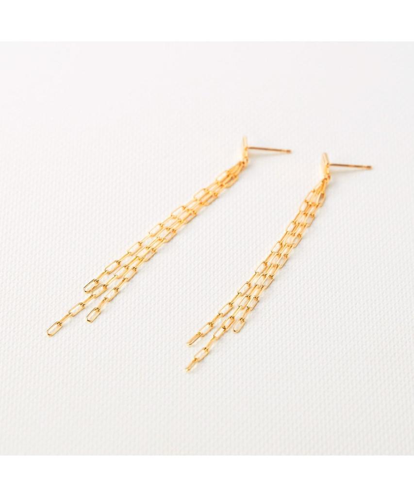 Ohrringe K10 Prim Cable Chain Fringe Ohrstecker 40576523 Gelbgold 00 [Kokoshnick] Damen (100)