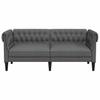 Vidaxl Sofa Chesterfield, Dwuosobowa, Ciemnoszara, Obita Tkaniną
