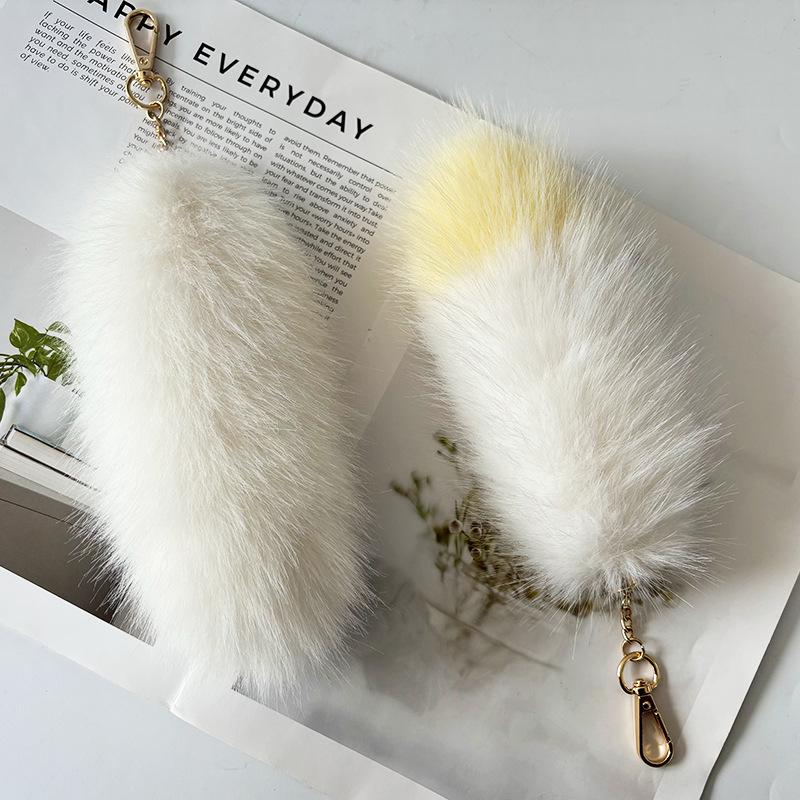 Portachiavi Ciondolo Coda di Pelliccia di Volpe Sintetica - Accessorio per Borsa in Peluche