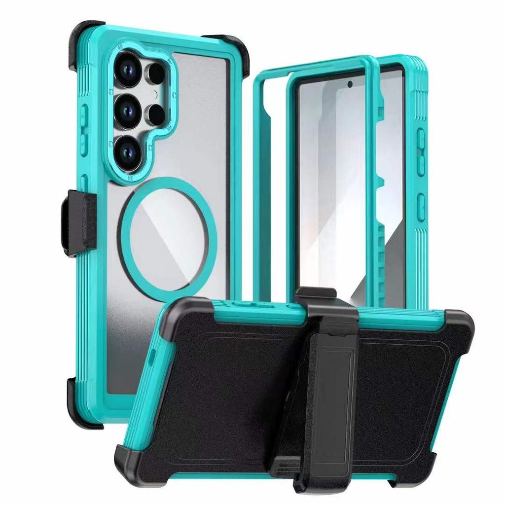 With Clip 360° 2IN1 Hybrid Armor XT Magnetic Case for Samsung S26 Ultra S25 S24 Plus A07 A17 A56 A36 A26 A16 A06 OTT-BOX Cover