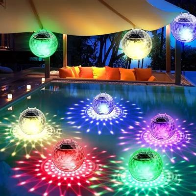LED Solar Schwimmlampen Schwimmbadkugel Solarpanelbetrieben Teich Treibend Wasserdicht Leuchten Show Disco Farbwechselnde Lichter Heiß