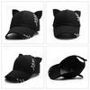 Women Modern Kitten Ears Baseball Hat with Metal Charm for Girls Women Versatile Kitten Ears Adjustable Hat Cats Ear