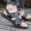 Men's sandals genuine leather summer slippers 2025 new fashion trend first layer cowhide men's casual non-slip beach shoes