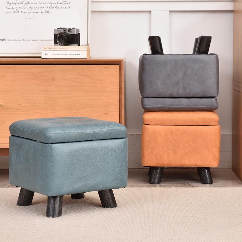 Home Storage Stool Multifunctional Small Stool Sofa Stool Can Sit Bed End Storage Square Shoe Changing Stool Chair
