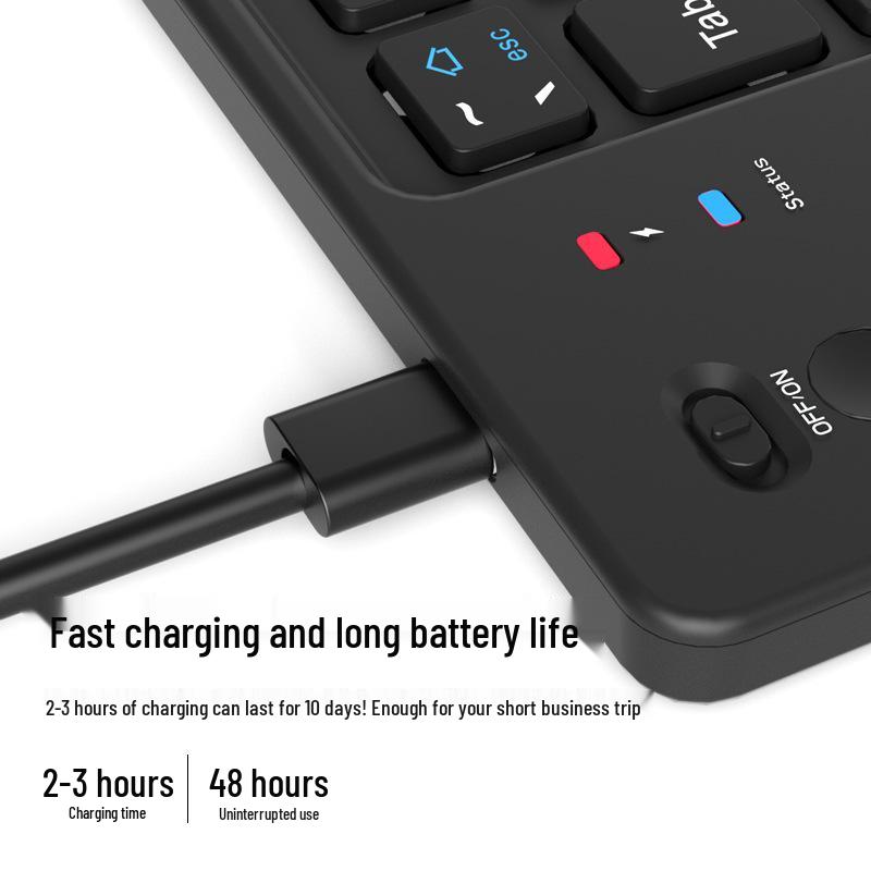 Tragbare Bluetooth-Tastatur mit Doppelfaltung für mobile Geräte und Laptops
