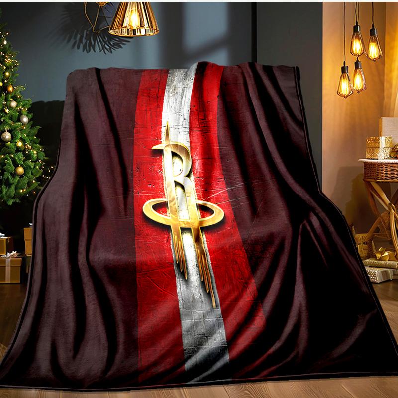 Houston Rockets Flannel Blanket, Use for Birthday/Holiday Gift, Soft Blanket for Sofa/Bed/Camping/Office/Tourism Use,All Seasons