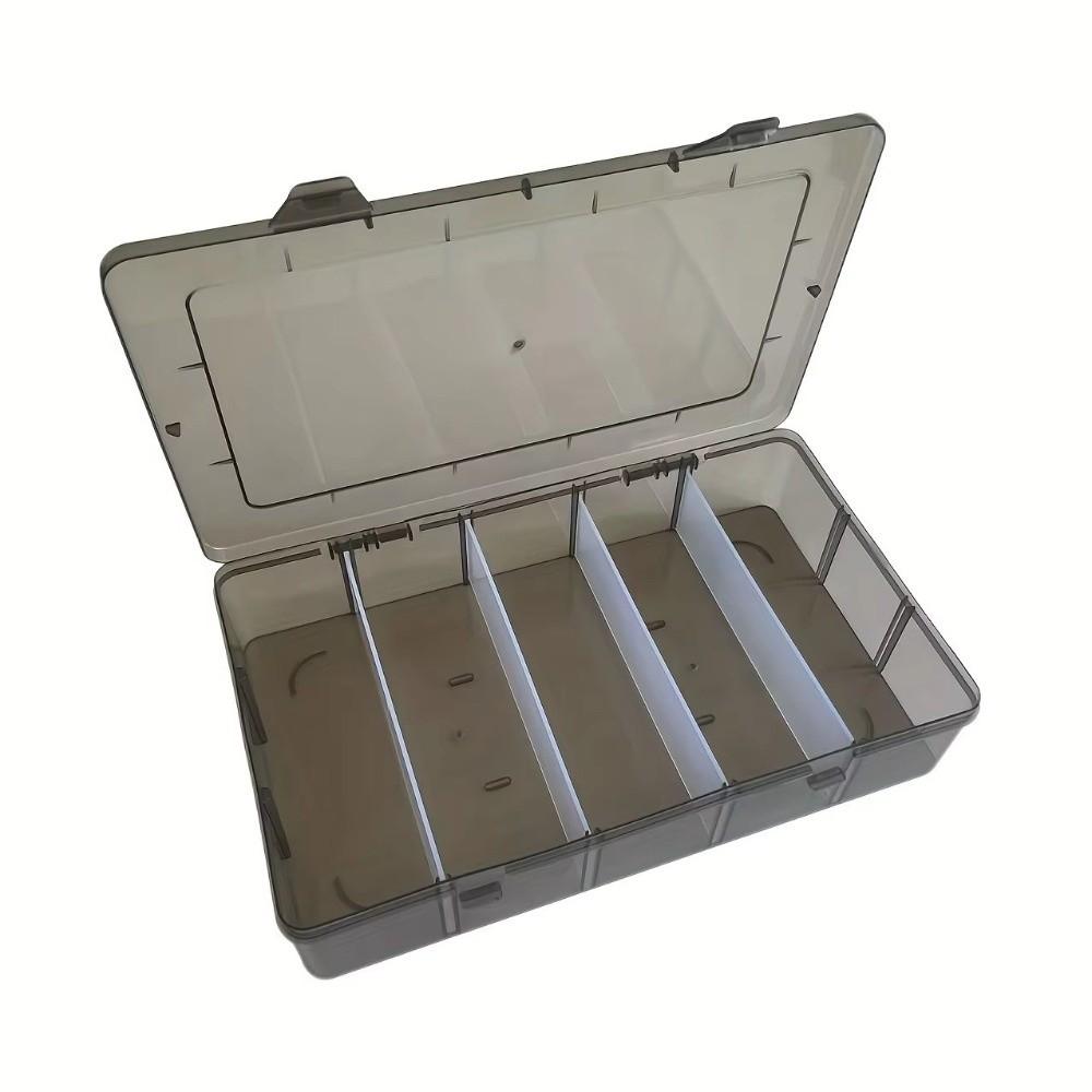 Transparent Tool Storage Box Adjustable Dividers Rectangular Shape Tool Organizer Box Secure Latch Portable