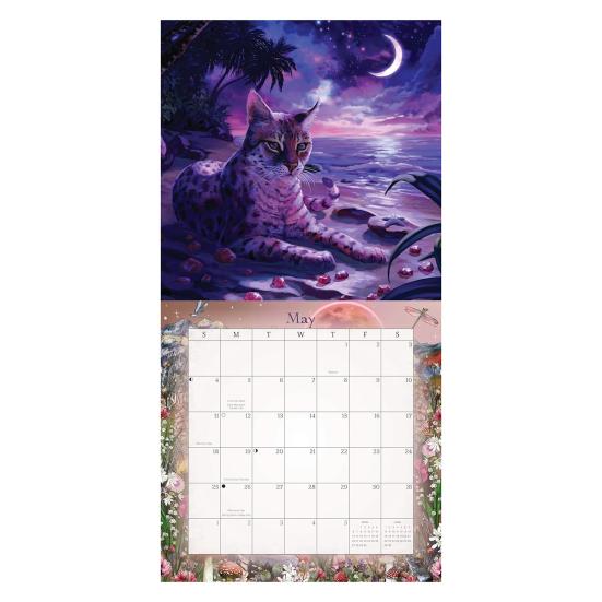 2026 Magický Mystický Kočičí Nástěnný Kalendář Legrační Kočka 12měsíční Kalendář Leden 2026 - Prosinec 2026 Plánovač Organizér Domácí Kanceláře