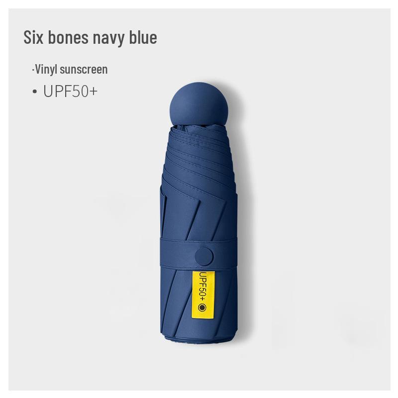 Kompakter ultraleichter fünffach faltbarer Vinyl-Sonnenschirm für Sonne und Regen