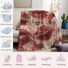 Burgundy Lip Whisper Flannel Blanket Warm Soft Halloween Christmas Couch Warm Cozy Decorative Decor Gift for All Season
