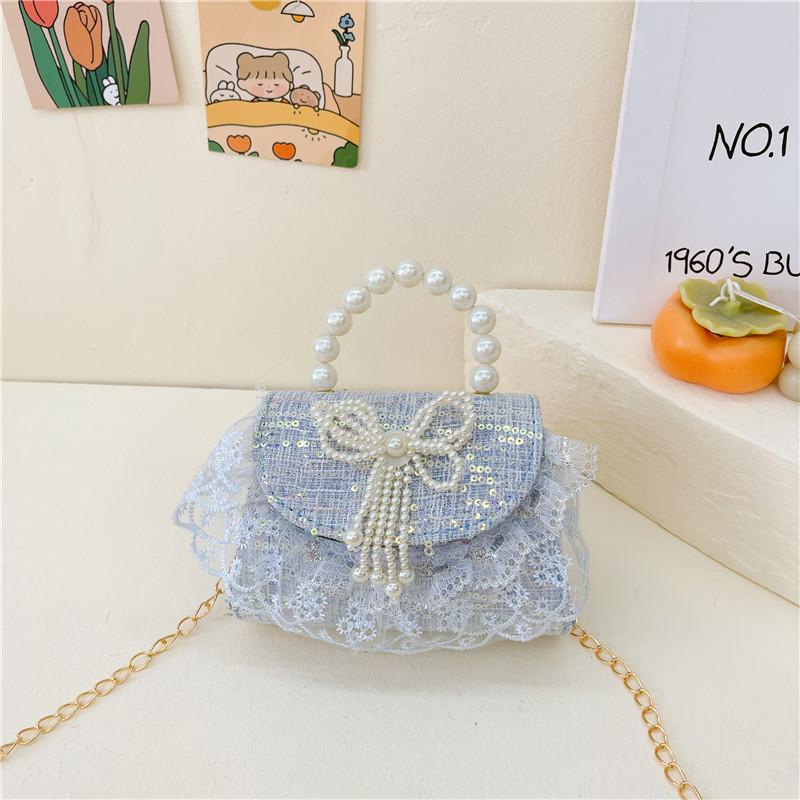 Girls Kids Shoulder Bag Made Of Fine Fiber With Cute Spliced Pattern