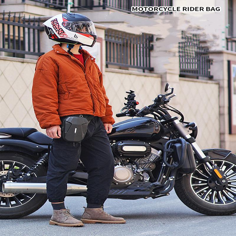 

RZAHUAHU Hard Shell 600D Waterproof Fabric Motorcycle Riding Waist Bag Phone Tools Storage Crossbody Bag Type A