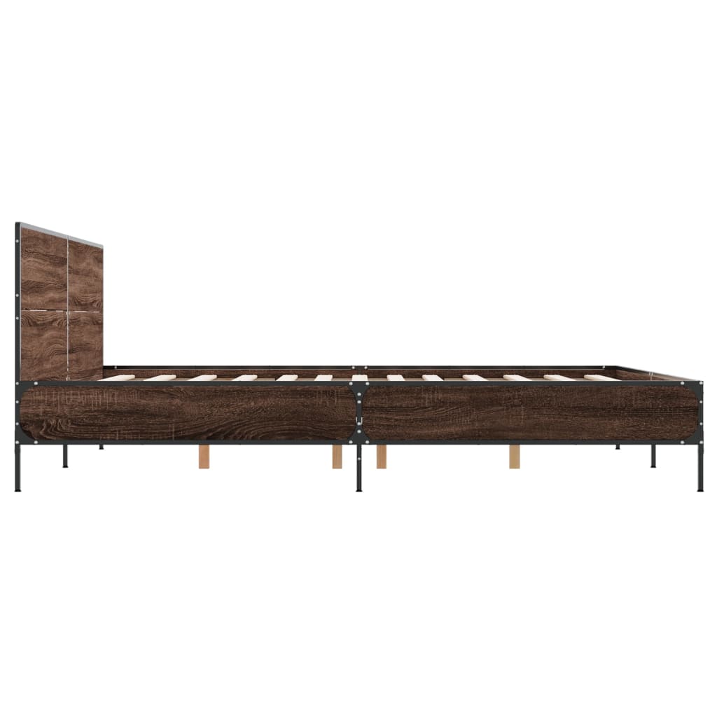 Vidaxl Rama Łóżka, Brązowy Dąb, 120X200 Cm, Materiał Drewnopochodny
