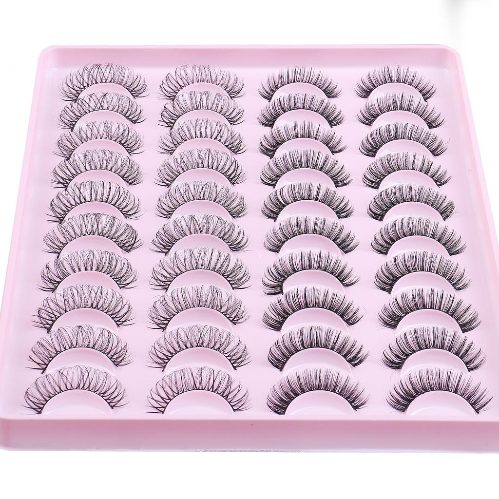 New Product Dd Chemical Fiber Russian Volume False Eyelashes 20 Pairs Thick Natural Grafted Eyelashes