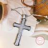 Unique Luxury Jewelry 925 Sterling Silver Cross Pendant Lucky Princess AAAAA+ Cubic Zirconia CZ Party Women Wedding Necklace