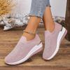 Fashion Women Rhinestone Casual Sneakers Breathable Wedge Women Lightweight Shoes Slip on New Comfortable Spring Mesh Shoes Size 36-43