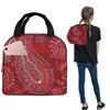 Red Paisley Mandala Insulated Lunch Bag for Women Kids Portable Food Boxes Thermal Lunch Box Tote