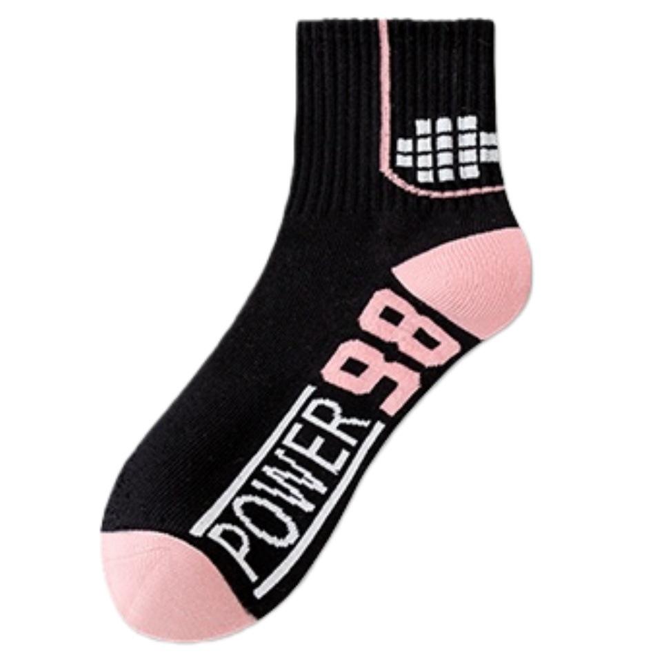 Women's Mid-Calf Pure Cotton Running Socks for Spring and Autumn - Ideal for Outdoor Sports, Badminton, and Basketball.